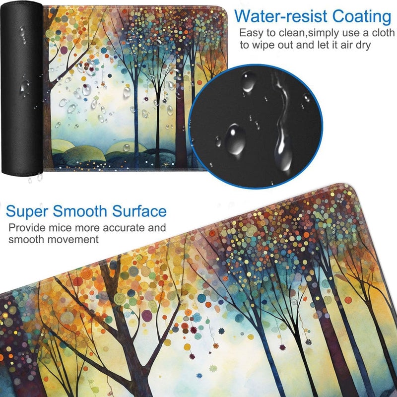 JVGFYNKL for MTG Playmat + Drawstring Travel Pouch + 6 Dice Counter, for Tabletop Trading Card Game Playmats or Large Mouse Pad, Anti-Slip Rubber 24 x 14 in, Color Forest for TCG Playmat - Image 3